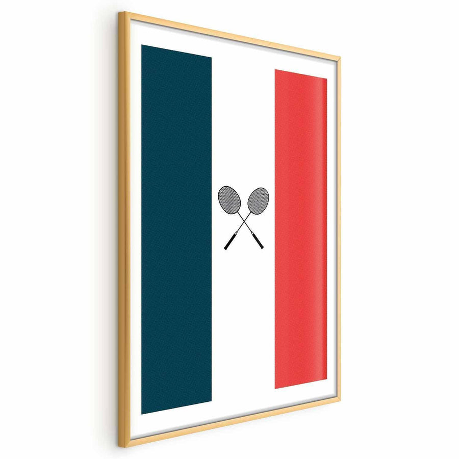 Poster - French Flags and Black Badminton Rackets Artgeist