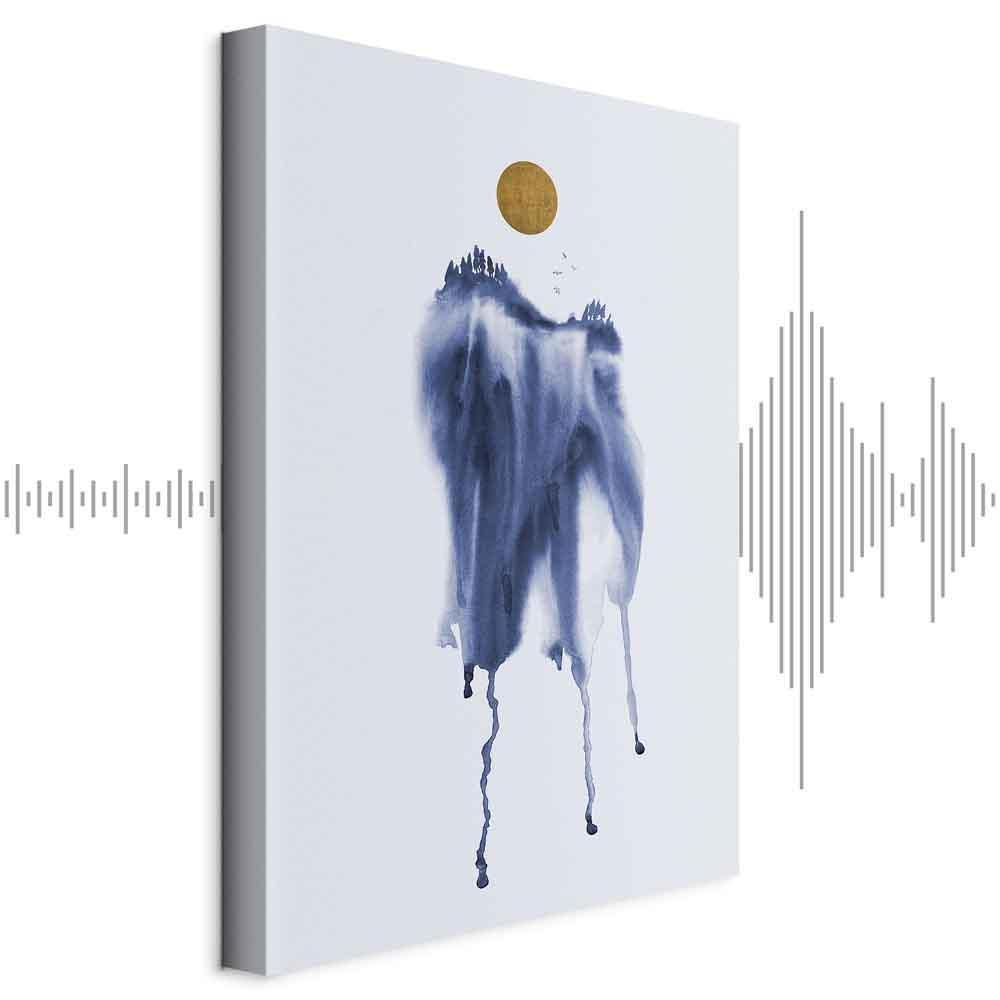 Leinwandbild - Forest in Watercolors (1-part) - Blue Hue Landscape Abstraction