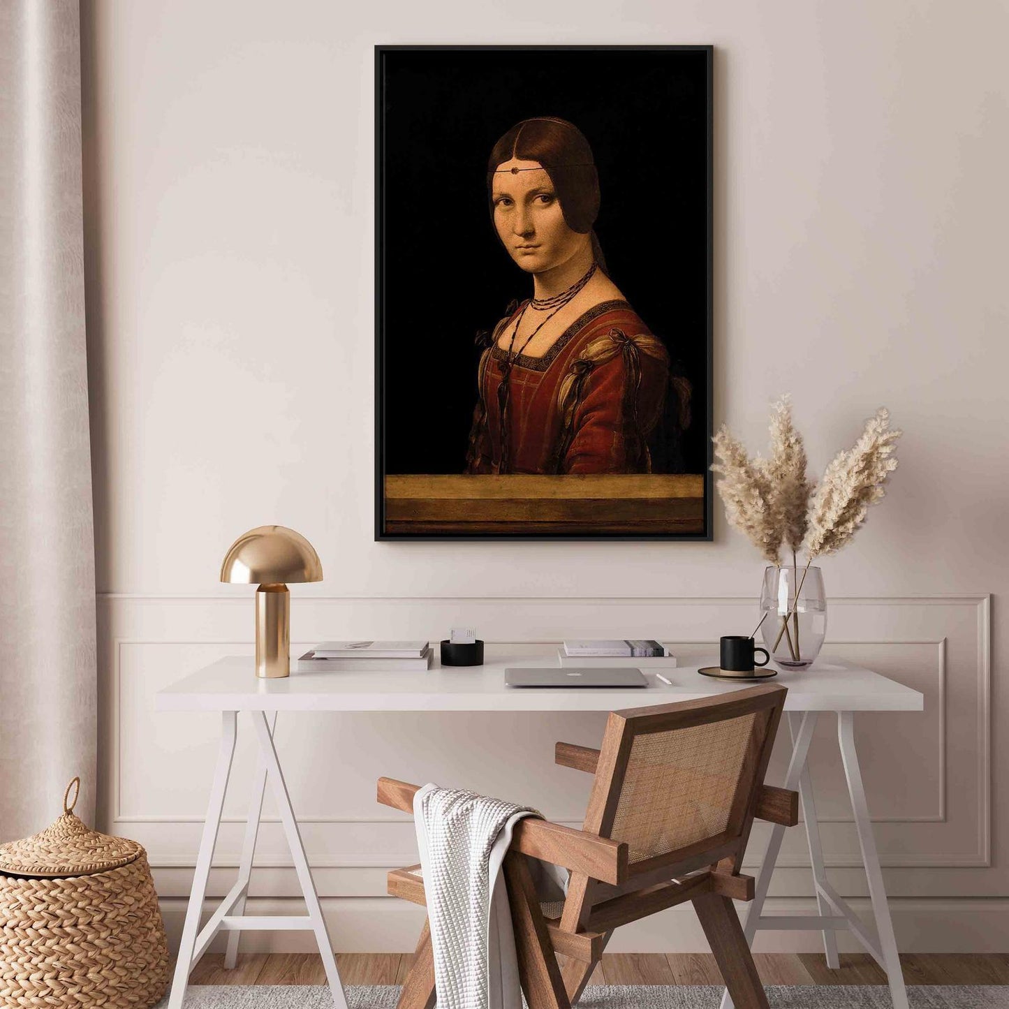 Leinwandbild - Leonardo da Vinci – Beautiful Ferronière