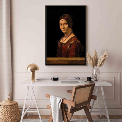 Leinwandbild - Leonardo da Vinci – Beautiful Ferronière