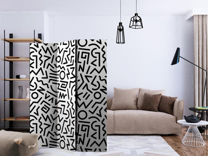 Paravent - Black and White Maze Artgeist