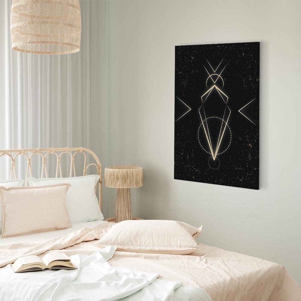 Leinwandbild - Symmetry of Shapes (1-part) - Graphic Motif in Black Shade