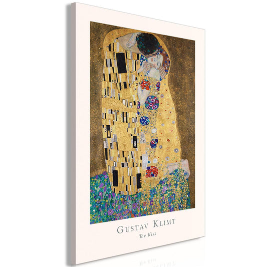 Leinwandbild - Gustav Klimt - The Kiss (1 Part) Vertical Artgeist