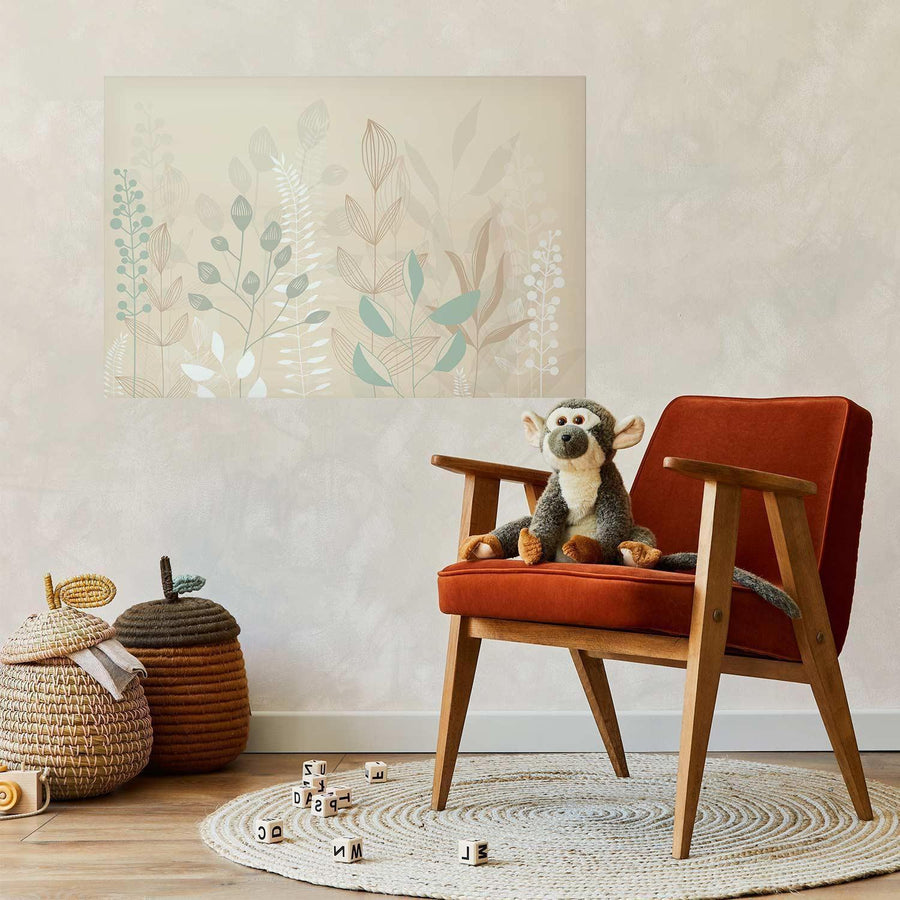 Poster - Pastel-Beige Meadow Artgeist