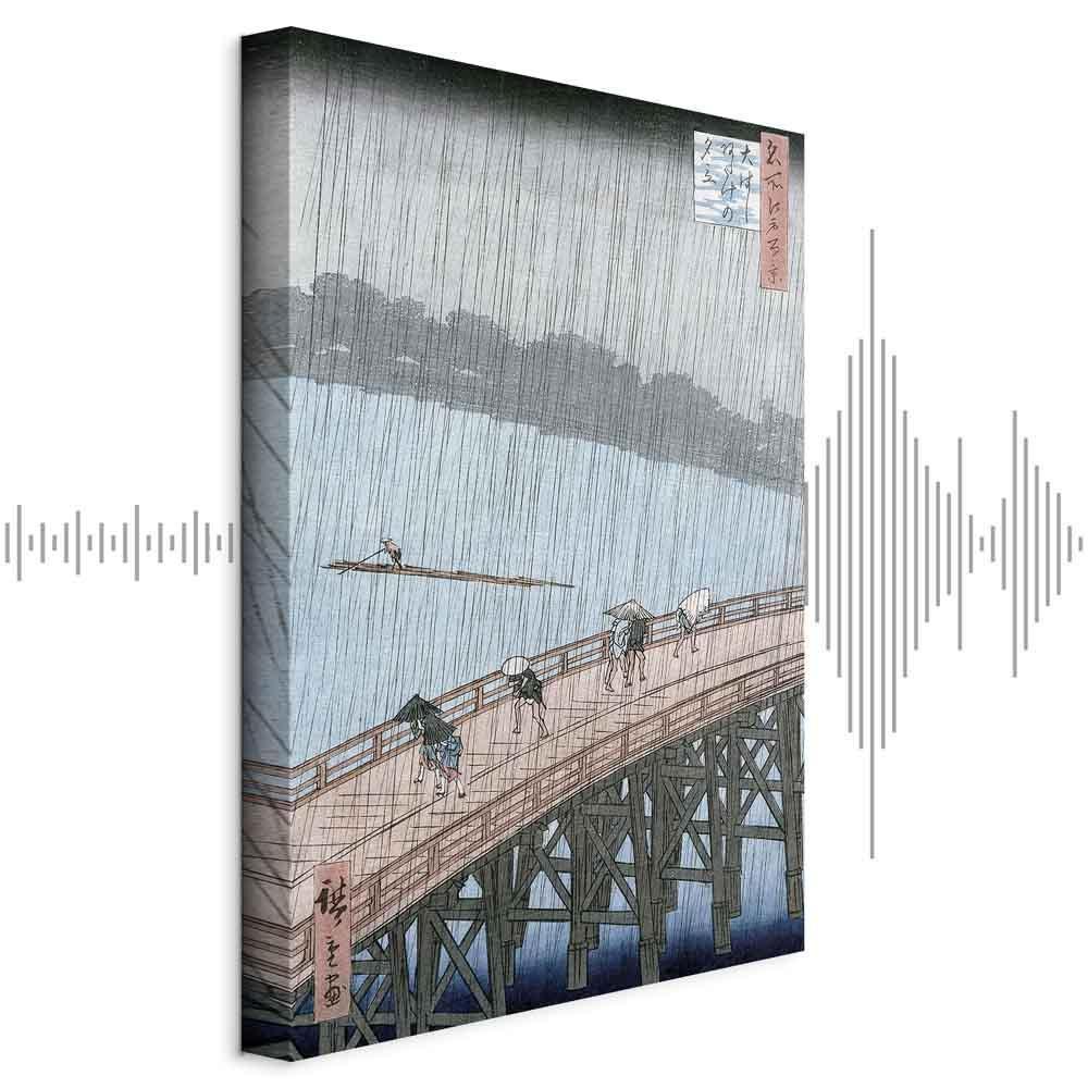 Leinwandbild - Utagawa Hiroshige – Sudden Shower over Shin-Ohashi Bridge and Atake