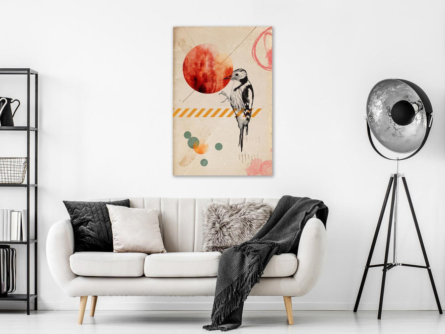 Bird Mail – Charmantes Leinwandbild im Vintage-Stil