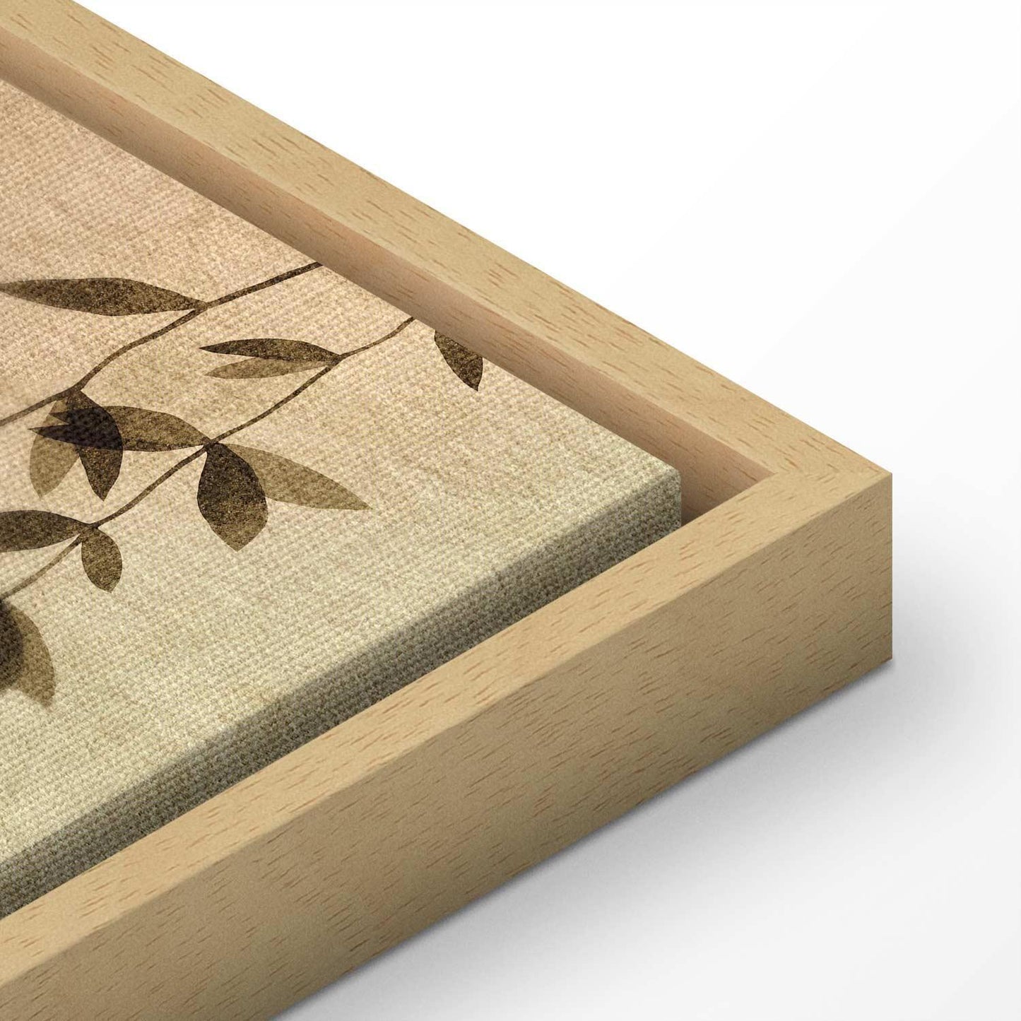 Leinwandbild - Spring Orchard - Hummingbirds Among Tree Branches in Beige Shades