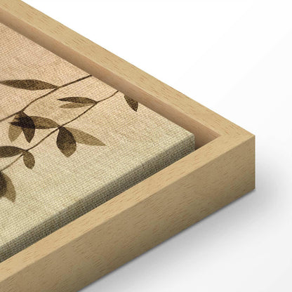 Leinwandbild - Spring Orchard - Hummingbirds Among Tree Branches in Beige Shades