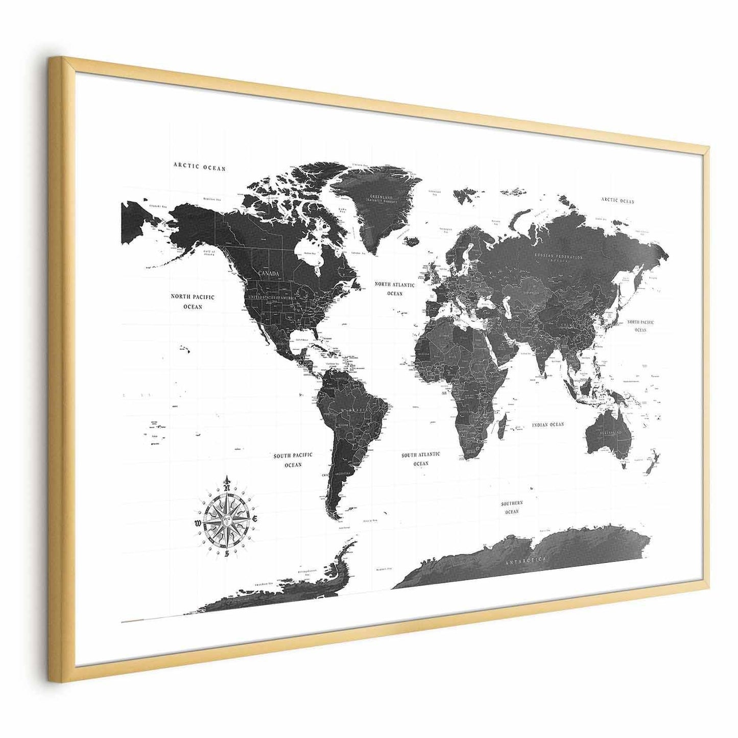 Poster - Monochromatic Map Artgeist