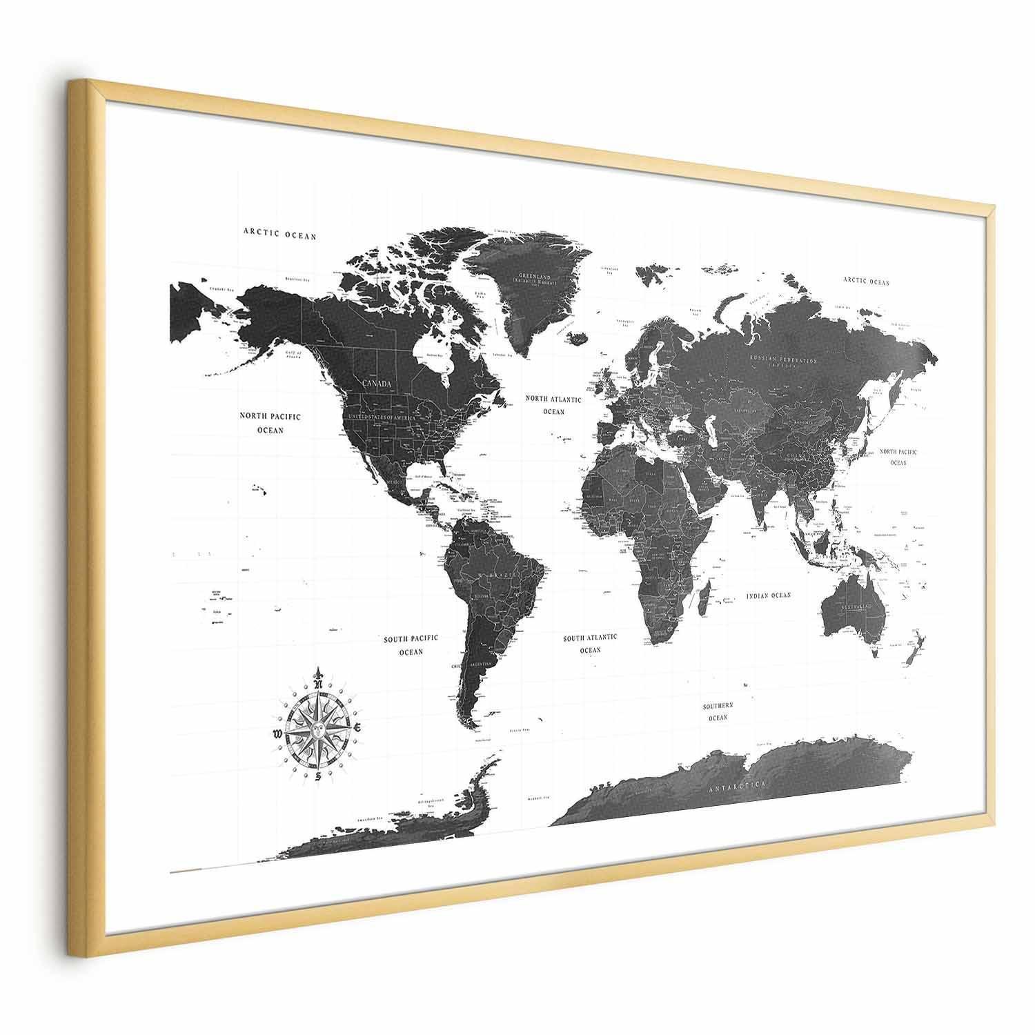 Poster - Monochromatic Map Artgeist
