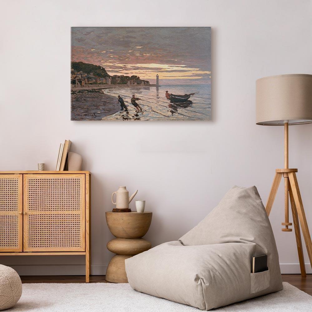 Leinwandbild - Claude Monet – Hauling a Boat Ashore, Honfleur