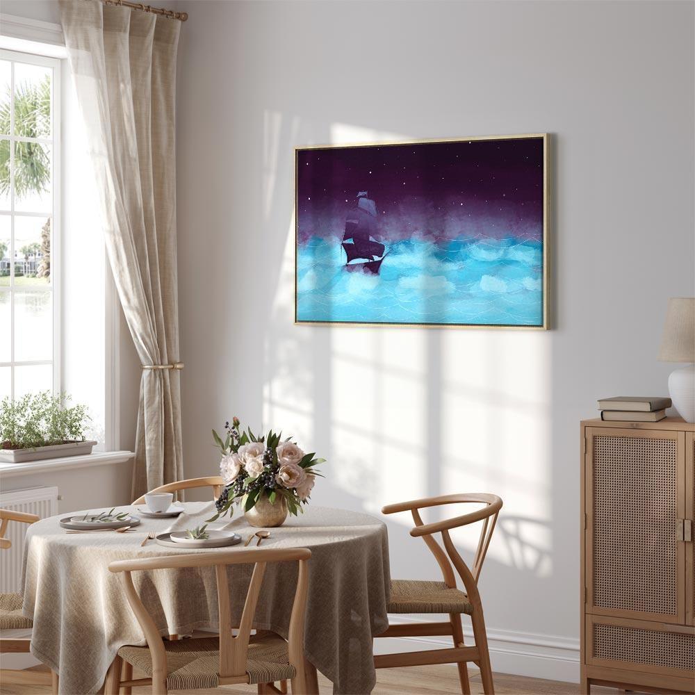 Leinwandbild - Night Waves (1 Part) Wide - Third Variant