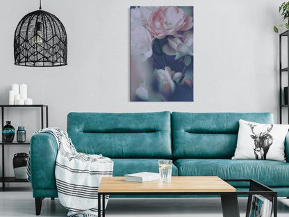 Leinwandbild Morgendliche Rosen – Elegantes Blumenmotiv im Hochformat