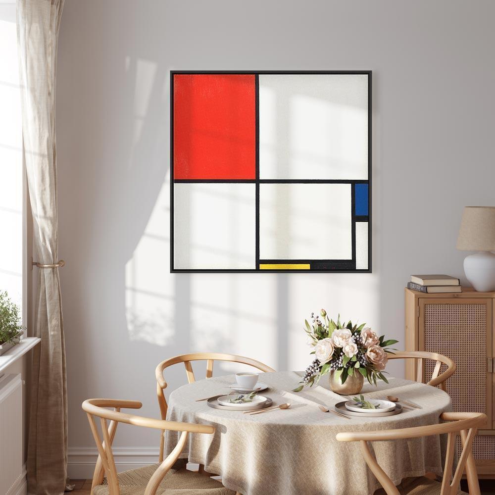Leinwandbild - Piet Mondrian – Composition No III, with red, blue, yellow and black