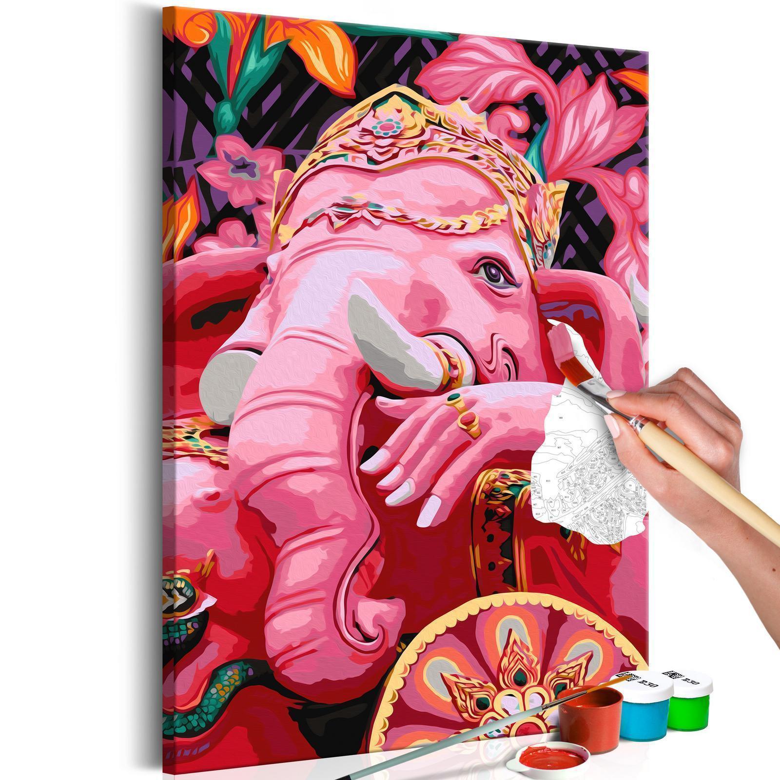 Malen nach Zahlen Ganesha - Spiritueller hinduistischer Gott mit Elefantenkopf als Symbol für Weisheit und Glück aus der indischen Tradition - Sawelt