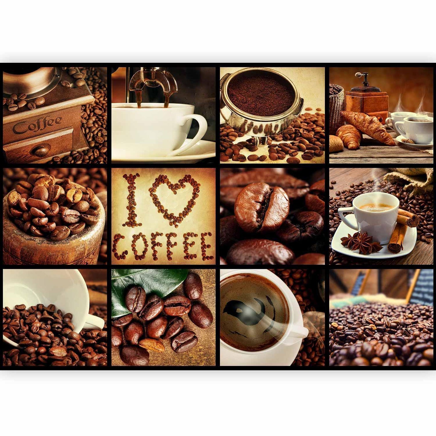Fototapete Coffee Collage – Kaffeegenuss für deine Wand