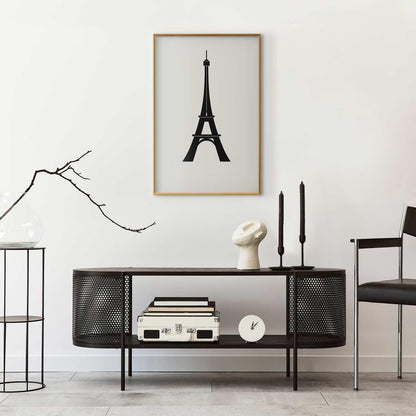 Poster - Eiffel Tower Simple Black-and-White Graphic Artgeist