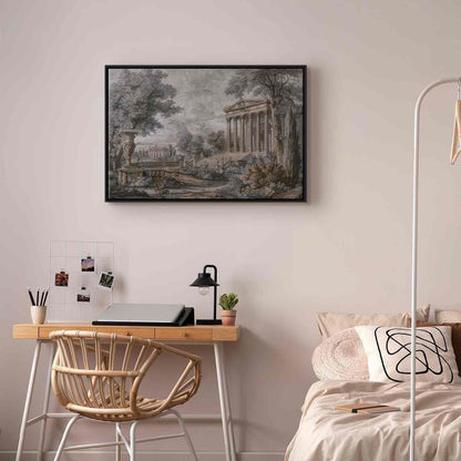 Leinwandbild - Temple on a hill - Greek architecture in subdued colours