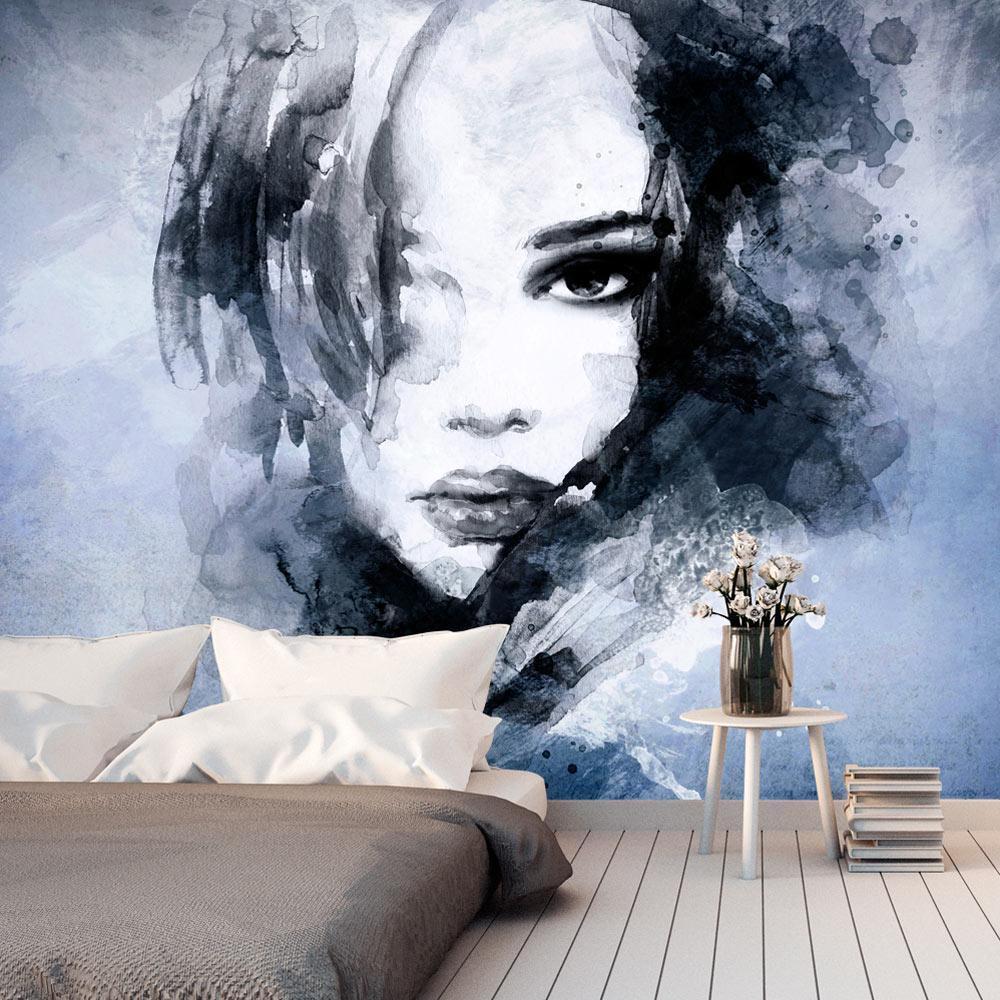 Fototapete Blue Enigma – Abstraktes Wanddesign in Blau