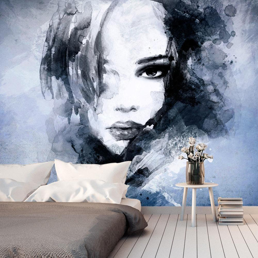 Fototapete Blue Enigma – Abstraktes Wanddesign in Blau