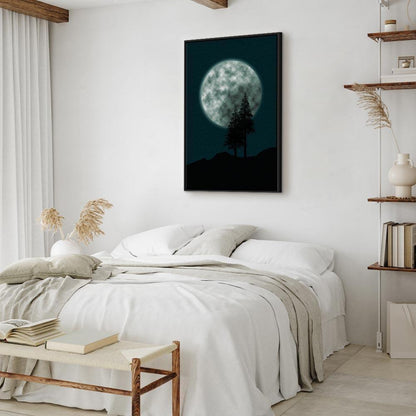 Leinwandbild - Beautiful Full Moon (1 Part) Vertical