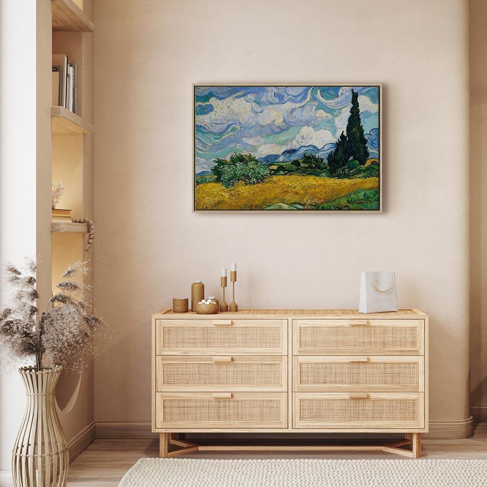 Leinwandbild - Vincent Van Gogh – Wheat Field with Cypresses