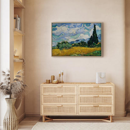 Leinwandbild - Vincent Van Gogh – Wheat Field with Cypresses