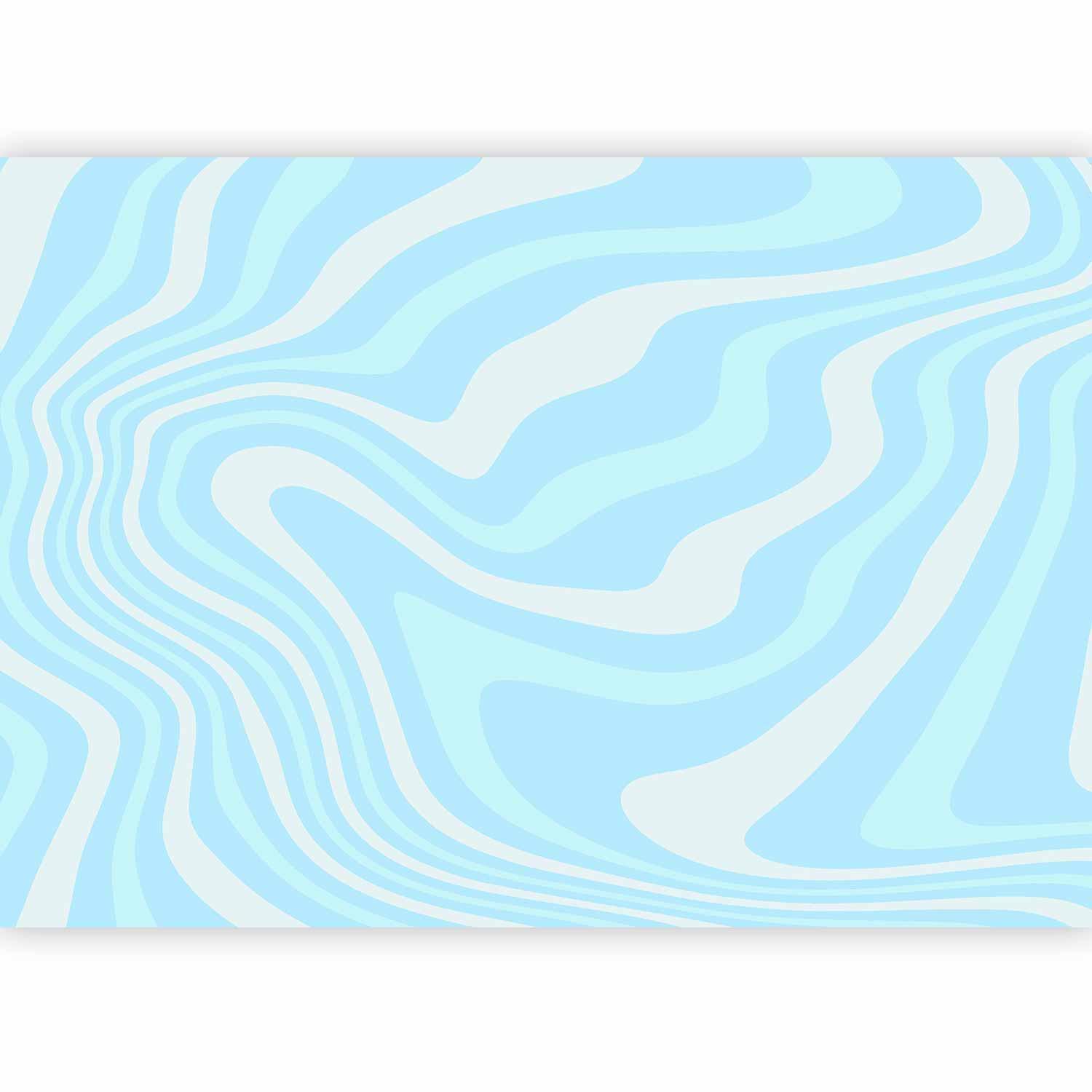 Fototapete - Composition in Blues and Whites - Harmonious Abstract Waves in a Cool Color Tone Artgeist