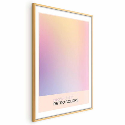 Poster - Peaceful Drift in pastel shades with a gold frame, harmonious and elegant.