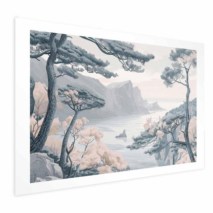 Poster - Blue Coast in Delicate Colors Artgeist