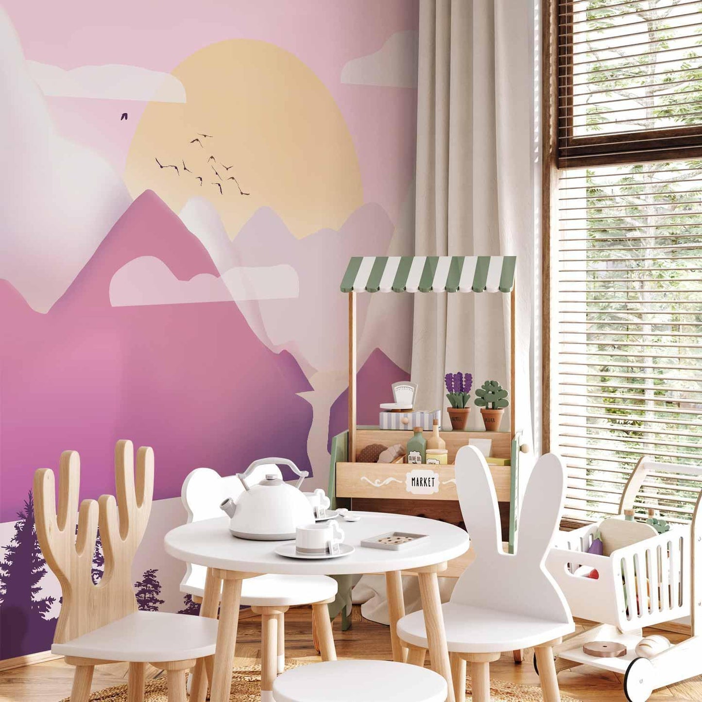 Fototapete - Landscape at Sunset - Third Variant