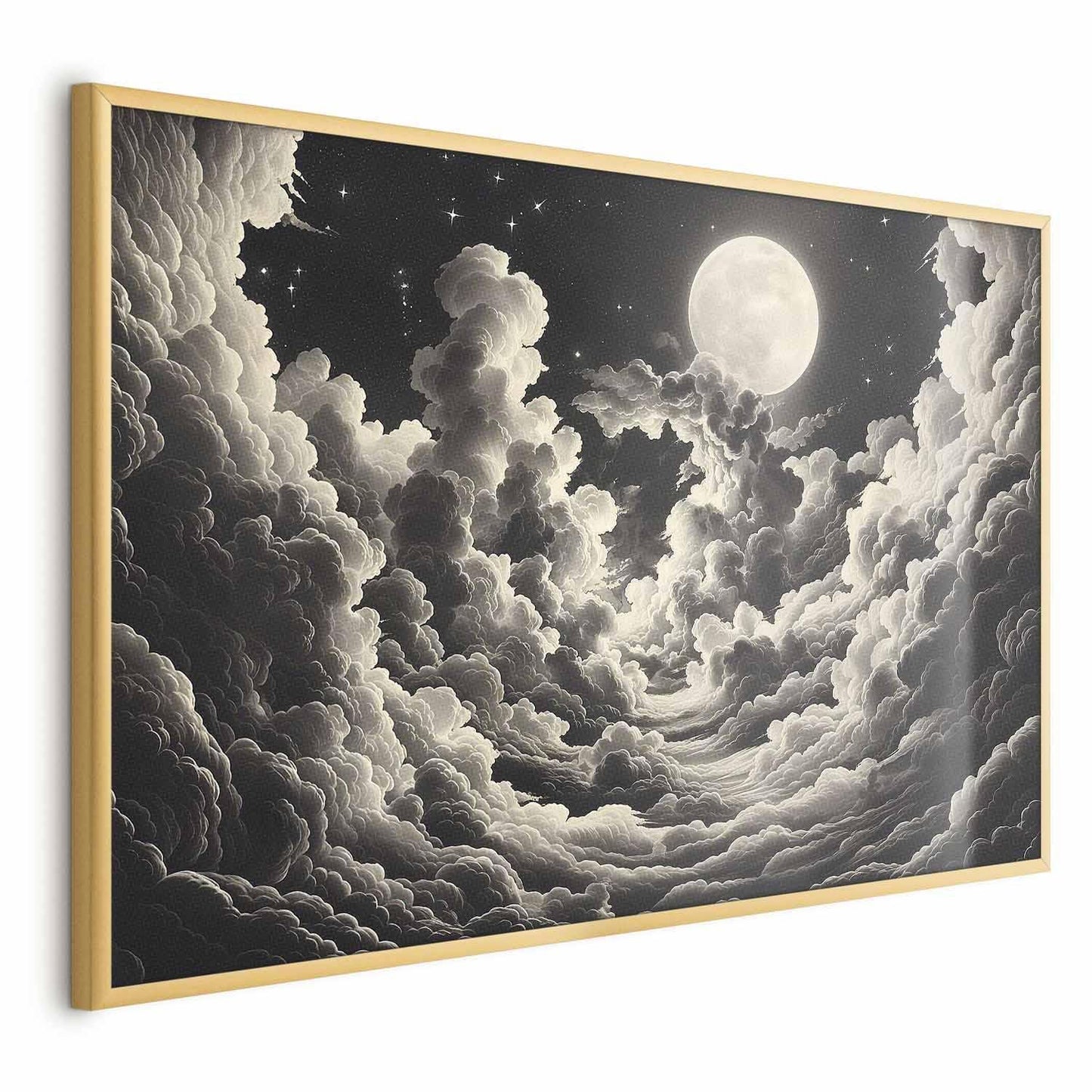 Poster - Moon and Stars Singing Among the Great Clouds Artgeist