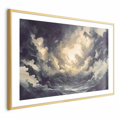 Poster - Epic Play of Light: The Sun Battling for Dominance Over the Clouds Artgeist