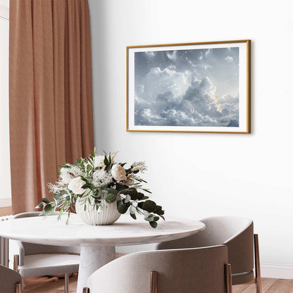 Poster - Astral Calm: Stars Scattered Over Delicate Clouds Artgeist
