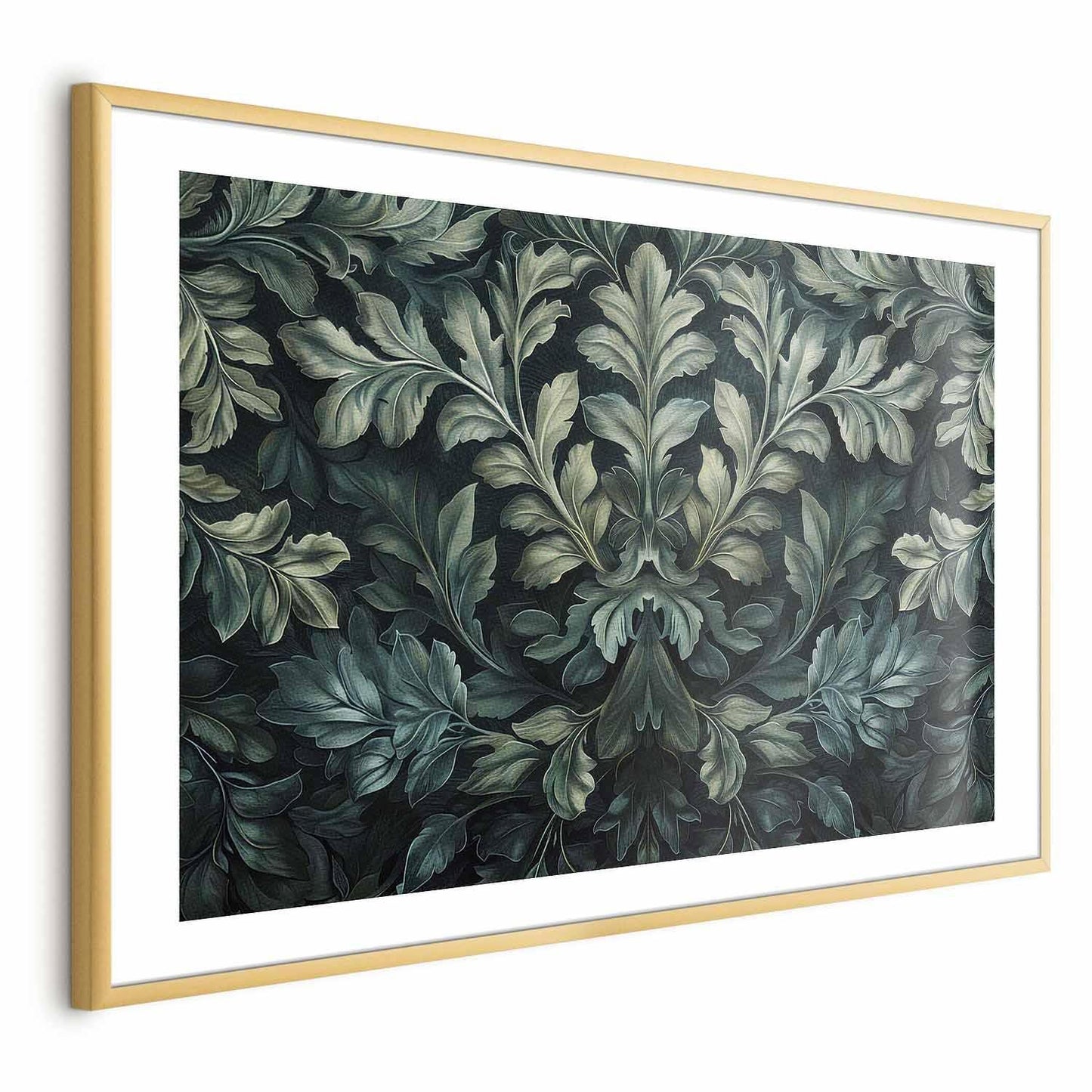 Poster - Victorian Leaves in Dark Greens