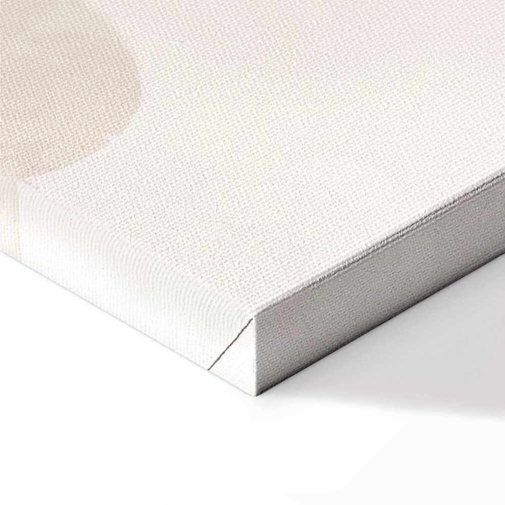 Leinwandbild - Fairy-Tale Moon - Pastel Moon with Balloons Among Colorful Clouds and Stars in Subdued Colors on a Light Background