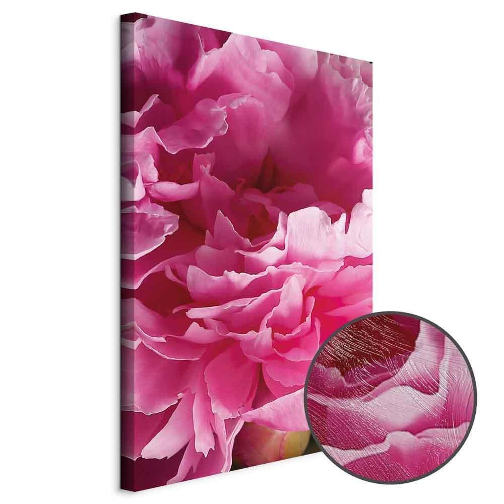 Leinwandbild - Blossom of Beauty (1-part) - Pink Peony Flower Embraced by Nature