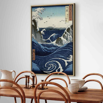 Leinwandbild - View of the Naruto whirlpools at Awa from the series 'Rokuju-yoshu Meisho zue' (Utagawa Hiroshige) Artgeist