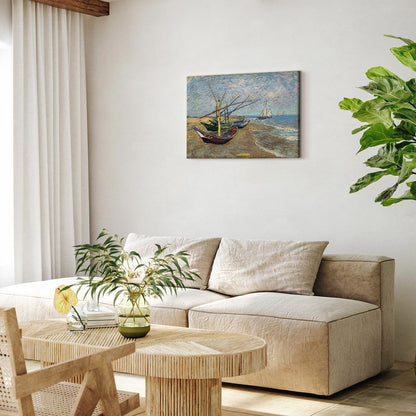 Leinwandbild - Vincent van Gogh – Fishing Boats on the Beach