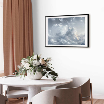 Poster - Astral Calm: Stars Scattered Over Delicate Clouds Artgeist