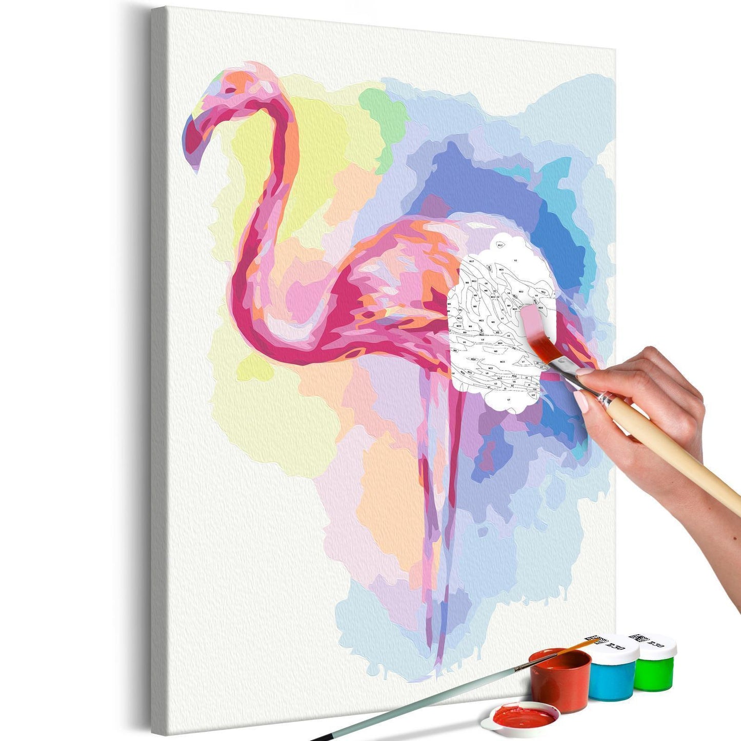 Wandbild zum Ausmalen Perfect Pose Dekoration - eleganter Flamingo in perfekter Pose als Wandschmuck