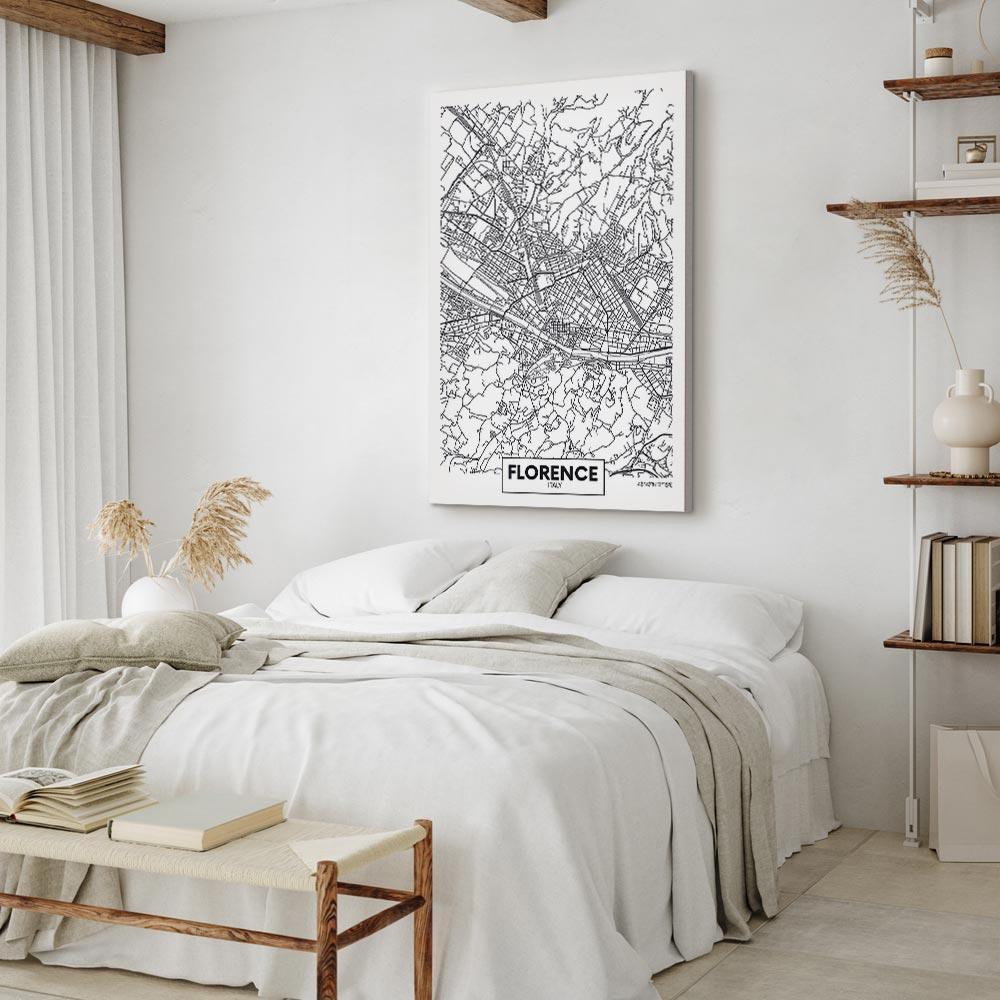 Leinwandbild - Florence Map (1 Part) Vertical