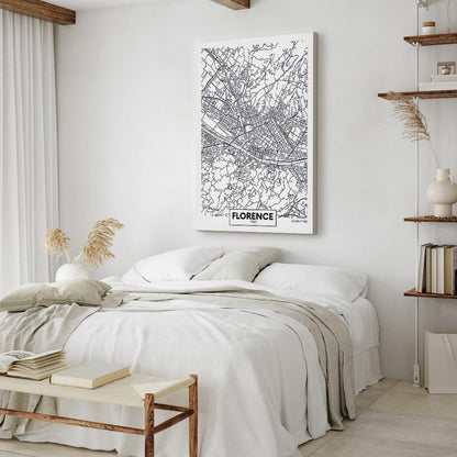 Leinwandbild - Florence Map (1 Part) Vertical