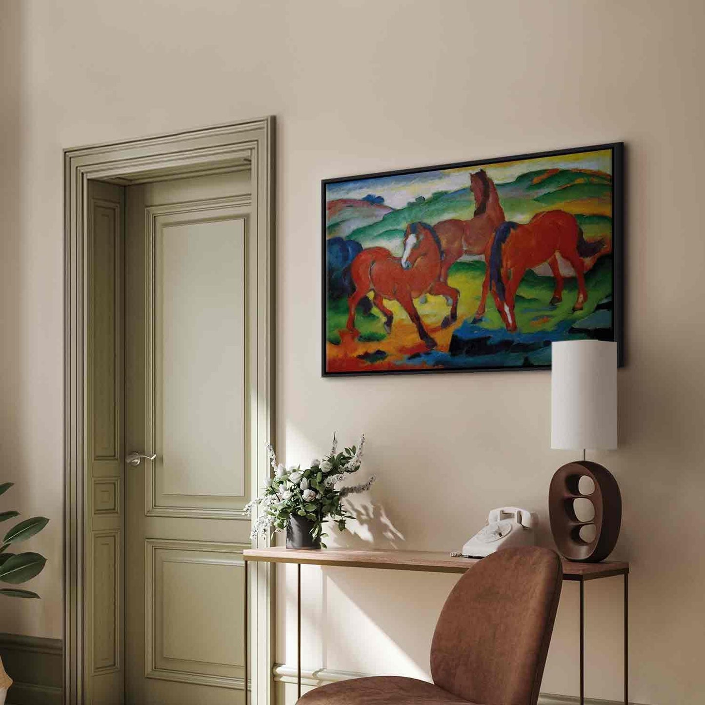 Leinwandbild - The Red Horses (Grazing Horses IV) (Franz Marc) Artgeist
