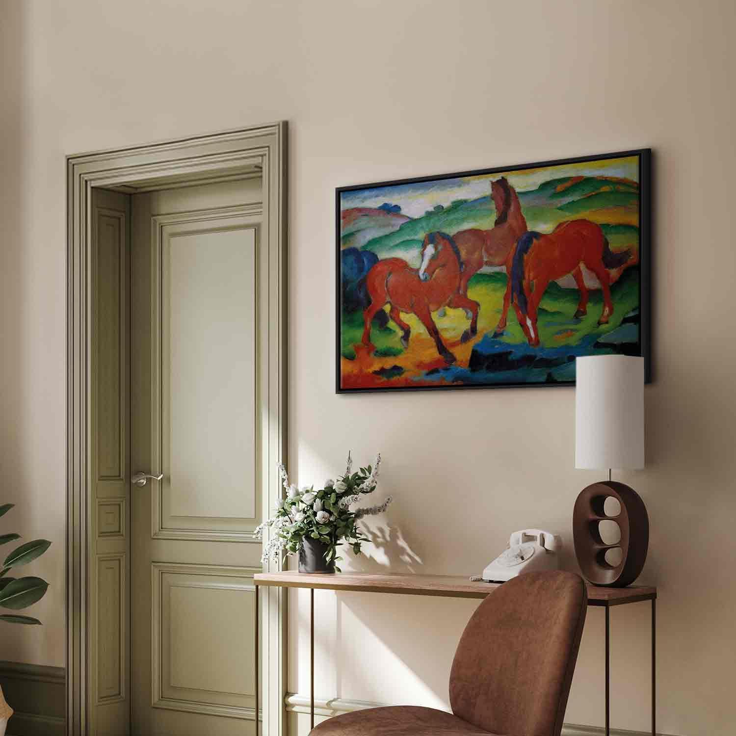 Leinwandbild - The Red Horses (Grazing Horses IV) (Franz Marc) Artgeist