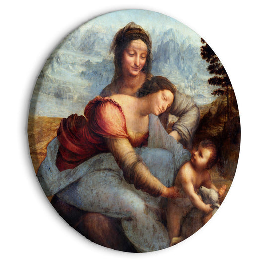 Rundes Bild - The Virgin and Child with Saint Anne (Leonardo da Vinci) Artgeist