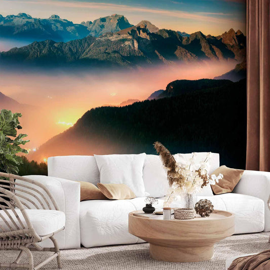 Fototapete - Bergatem - Majestätische Berglandschaft Artgeist