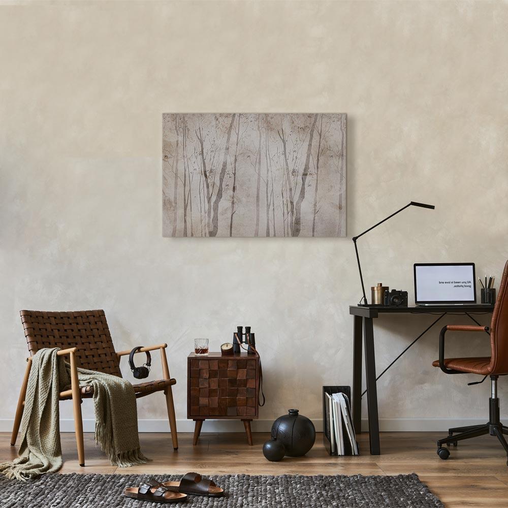 Leinwandbild - Beige Forest of Thoughts (1 Part) Wide