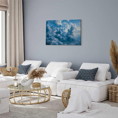 Leinwandbild - Ocean in the Air: Waving Clouds Reflecting Morning Light