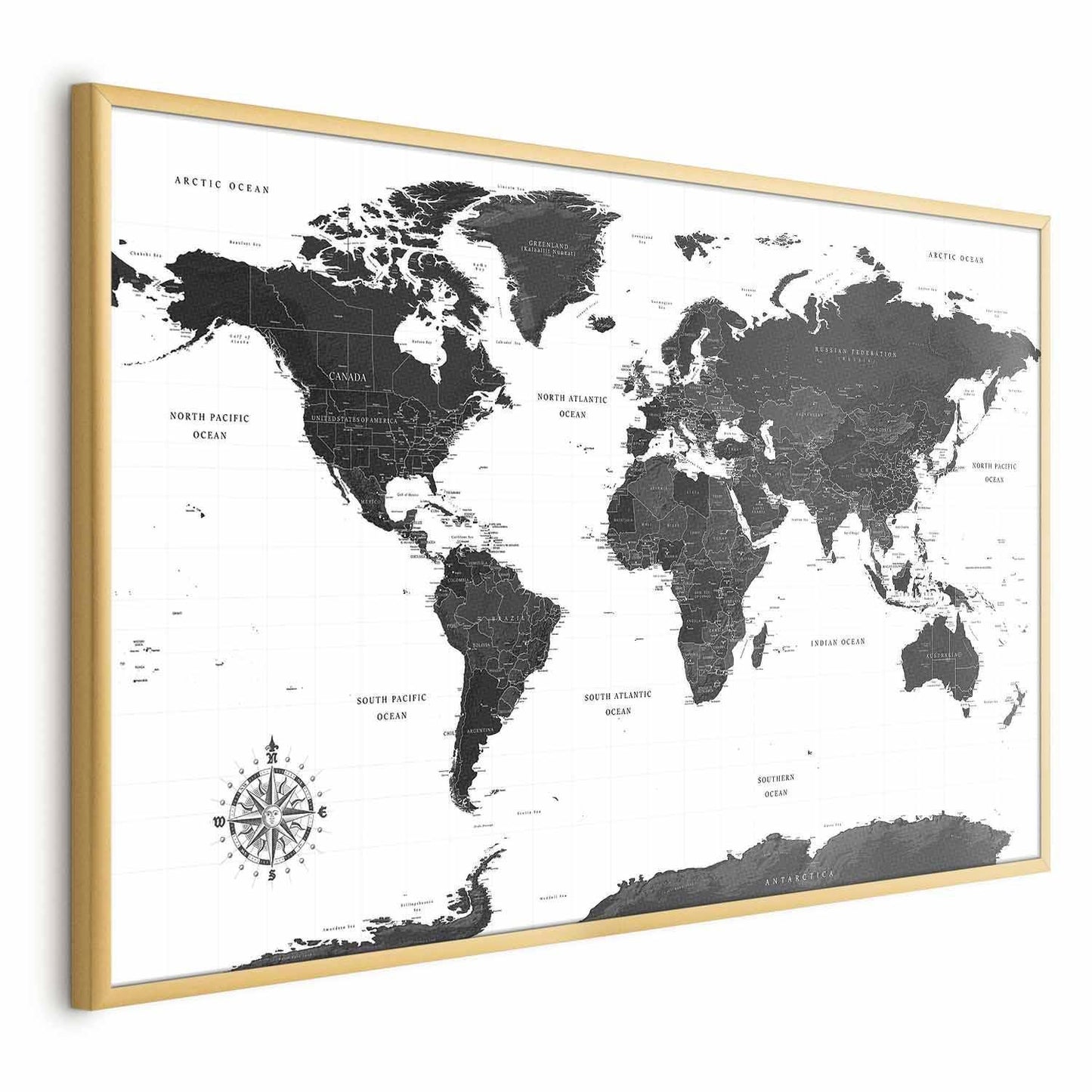 Poster - Monochromatic Map Artgeist